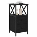 vidaXL Éjjeliszekrény 2 pcs Fekete tölgy 34 x 35,5 x 70 cm Faanyag