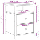 vidaXL Éjjeliszekrény 2 pcs Fekete tölgy 34 x 35,5 x 50 cm Faanyag