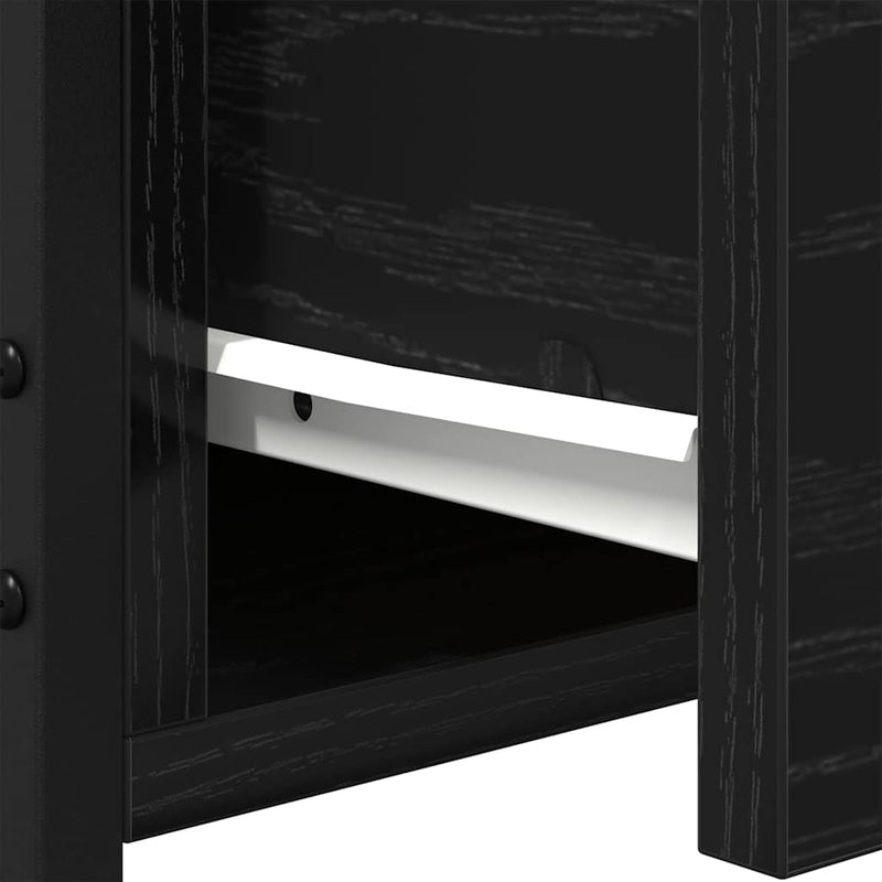 vidaXL Éjjeli szekrény Musta tammi 34 x 36 x 50 cm Műgyantás fa és fém