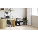 vidaXL Könyvespolc Musta tammi 80 x 30 x 78.5 cm Faanyag