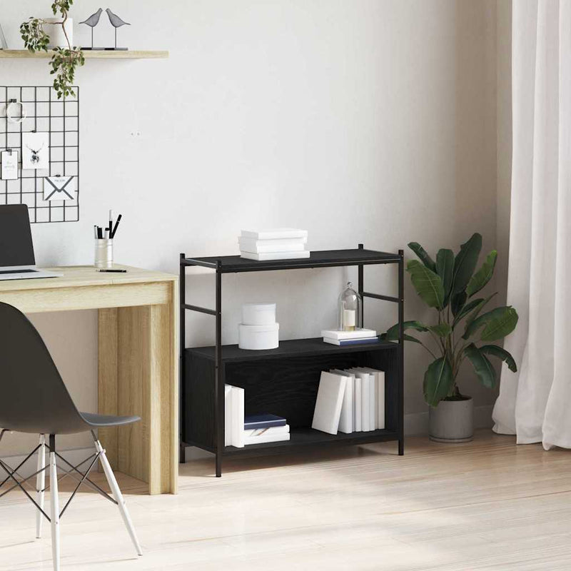 vidaXL Könyvespolc Musta tammi 80 x 30 x 78.5 cm Faanyag