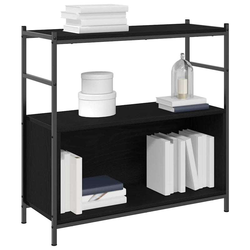 vidaXL Könyvespolc Musta tammi 80 x 30 x 78.5 cm Faanyag