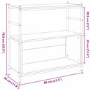 vidaXL Könyvespolc Musta tammi 80 x 30 x 78.5 cm Faanyag