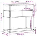 vidaXL Konzolasztal fiókkal Öreg fa 75 x 40 x 75 cm Faanyag