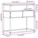 vidaXL Konzolasztal fiókkal Öreg fa 75 x 40 x 75 cm Faanyag