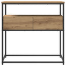 vidaXL Konzolasztal fiókkal Artisan tölgy 75 x 40 x 75 cm Faanyag