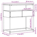 vidaXL Konzolasztal fiókkal Fekete tölgy 75 x 40 x 75 cm Faanyag