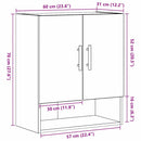 vidaXL Fali Szekrény Musta tammi 60 x 31 x 70 cm Faanyag