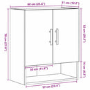 vidaXL Fali szekrény Fekete tölgy 60 x 31 x 70 cm Faanyag