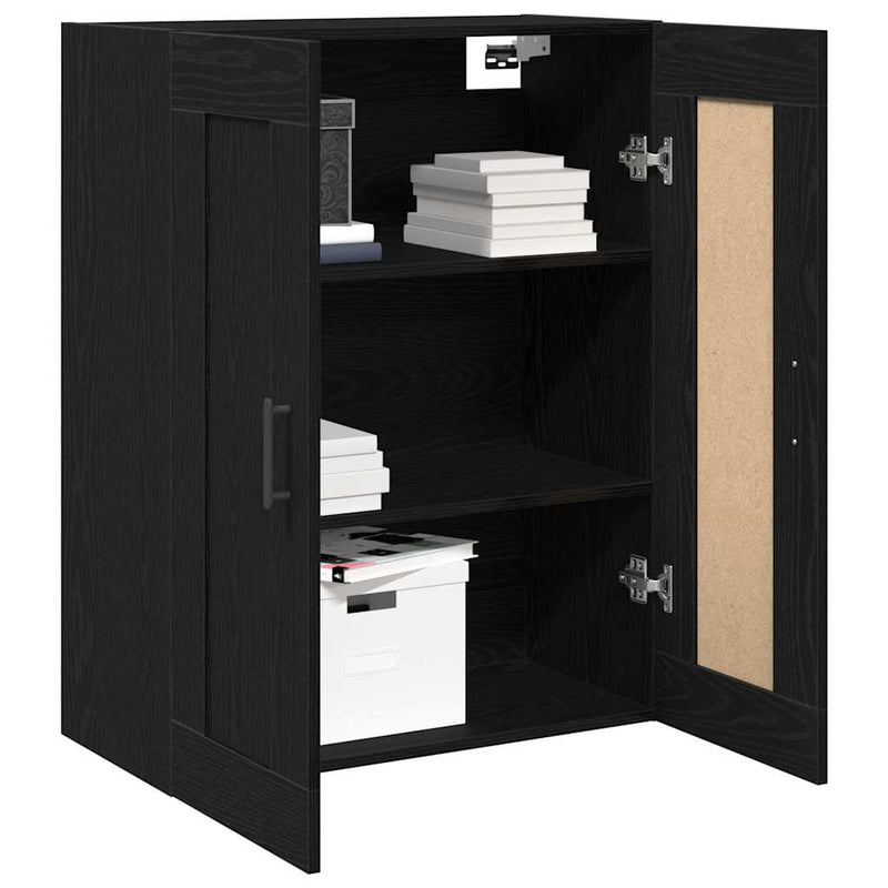vidaXL Fali szekrény Musta tammi 69.5 x 34 x 90 cm Faanyag