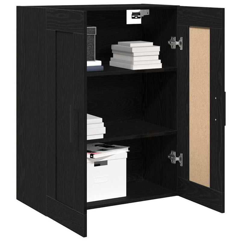 vidaXL Fali szekrény Musta tammi 69.5 x 34 x 90 cm Faanyag
