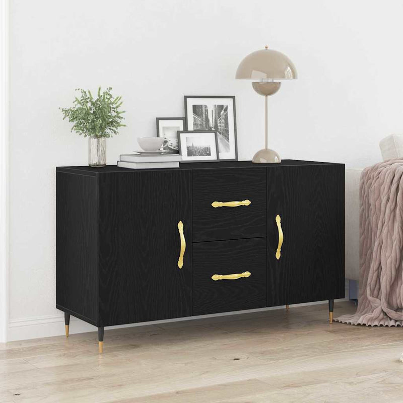 vidaXL Széf fiókkal Musta tammi 100 x 36 x 60 cm Faanyag
