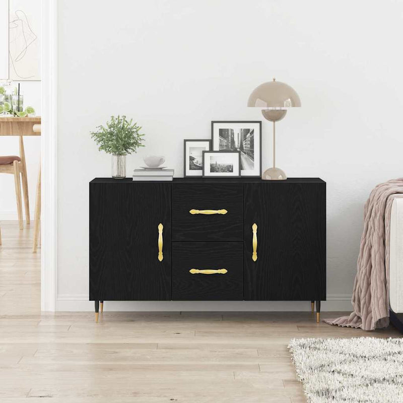vidaXL Széf fiókkal Musta tammi 100 x 36 x 60 cm Faanyag