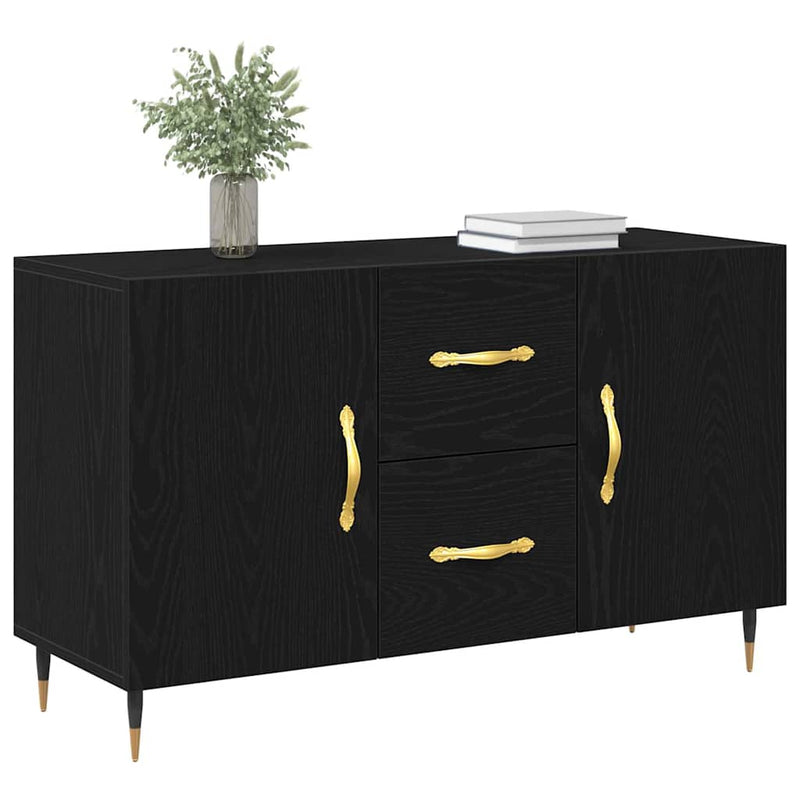 vidaXL Széf fiókkal Musta tammi 100 x 36 x 60 cm Faanyag