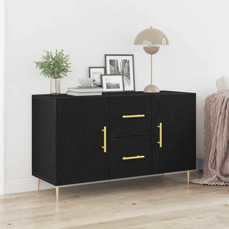 vidaXL Széf fiókkal Musta tammi 100 x 36 x 60 cm Faanyag