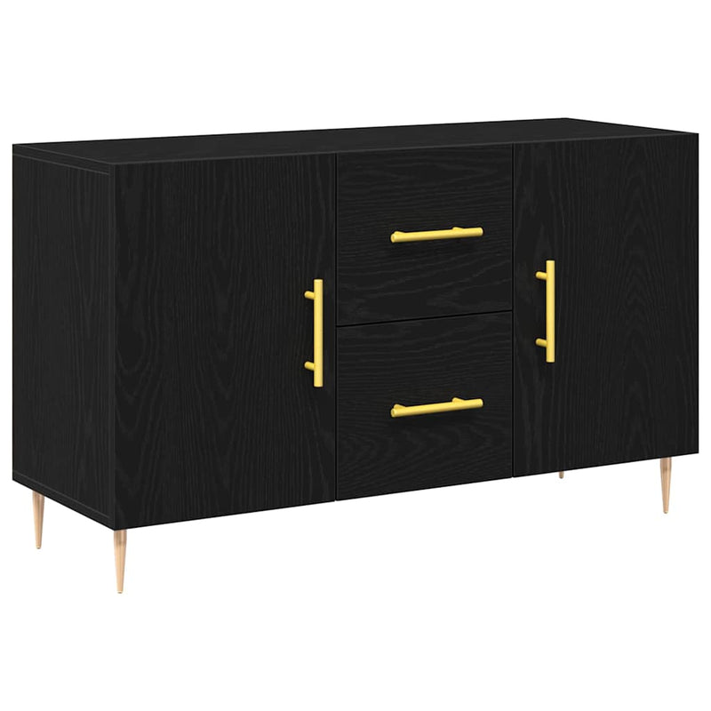 vidaXL Széf fiókkal Musta tammi 100 x 36 x 60 cm Faanyag