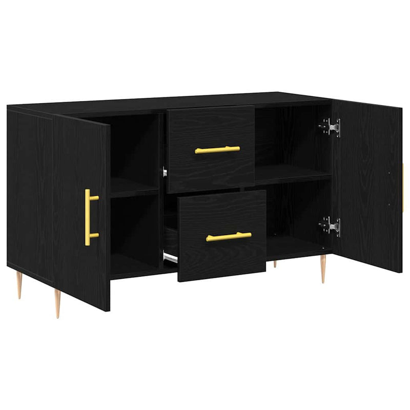 vidaXL Széf fiókkal Musta tammi 100 x 36 x 60 cm Faanyag