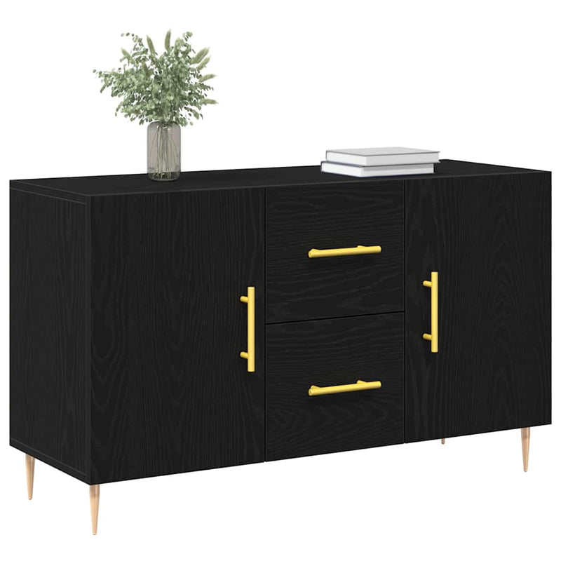vidaXL Széf fiókkal Musta tammi 100 x 36 x 60 cm Faanyag