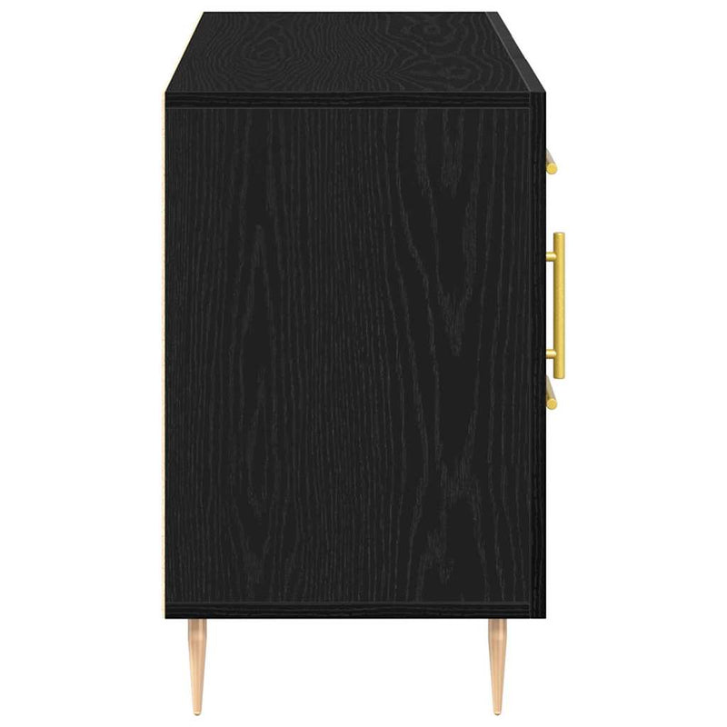 vidaXL Széf fiókkal Musta tammi 100 x 36 x 60 cm Faanyag