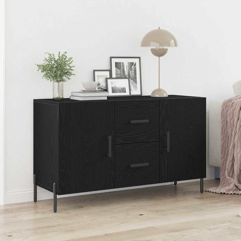 vidaXL Széf fiókkal Musta tammi 100 x 36 x 60 cm Faanyag