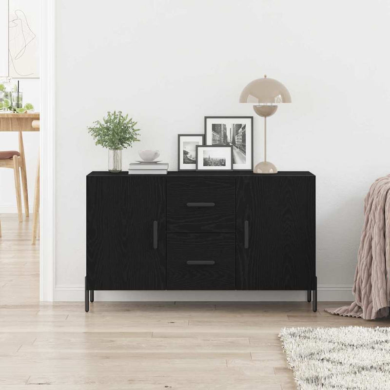 vidaXL Széf fiókkal Musta tammi 100 x 36 x 60 cm Faanyag