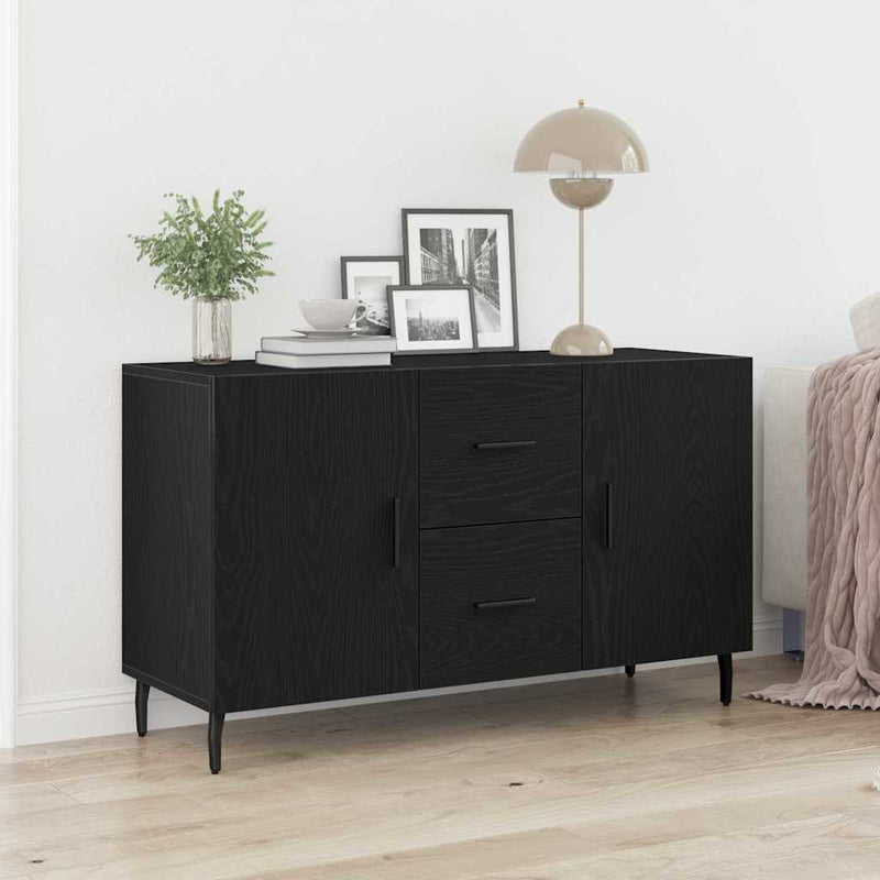 vidaXL Széf fiókkal Musta tammi 100 x 36 x 60 cm Faanyag