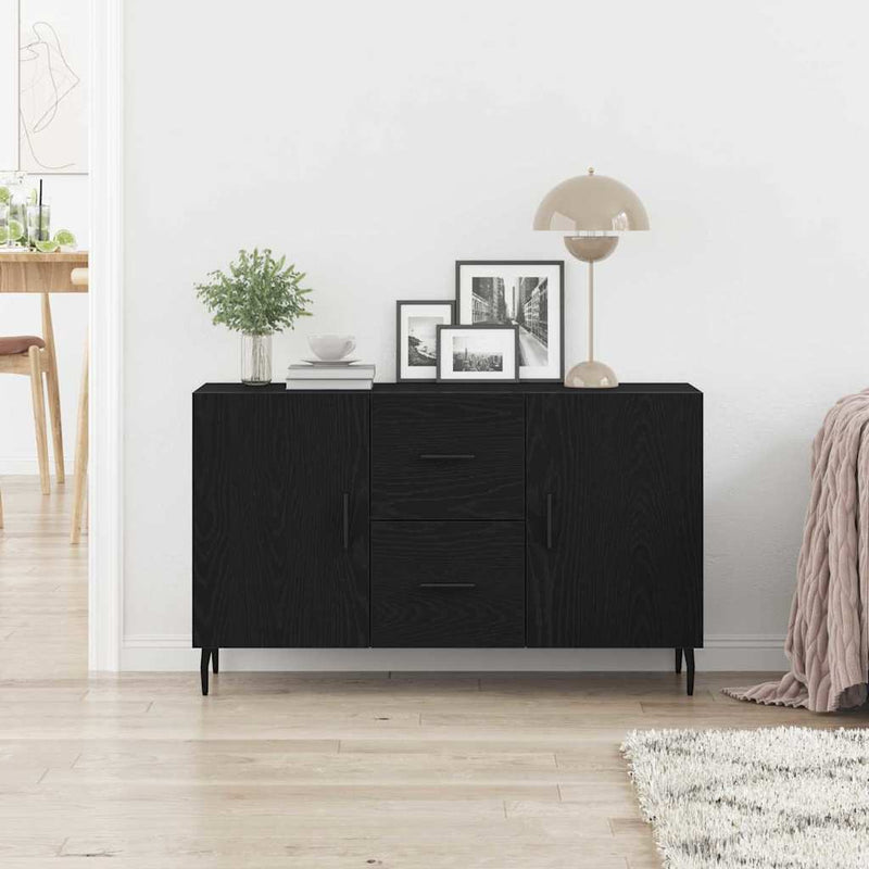 vidaXL Széf fiókkal Musta tammi 100 x 36 x 60 cm Faanyag