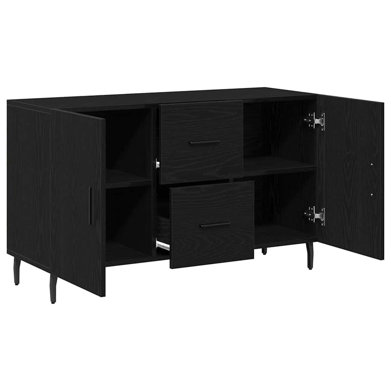 vidaXL Széf fiókkal Musta tammi 100 x 36 x 60 cm Faanyag