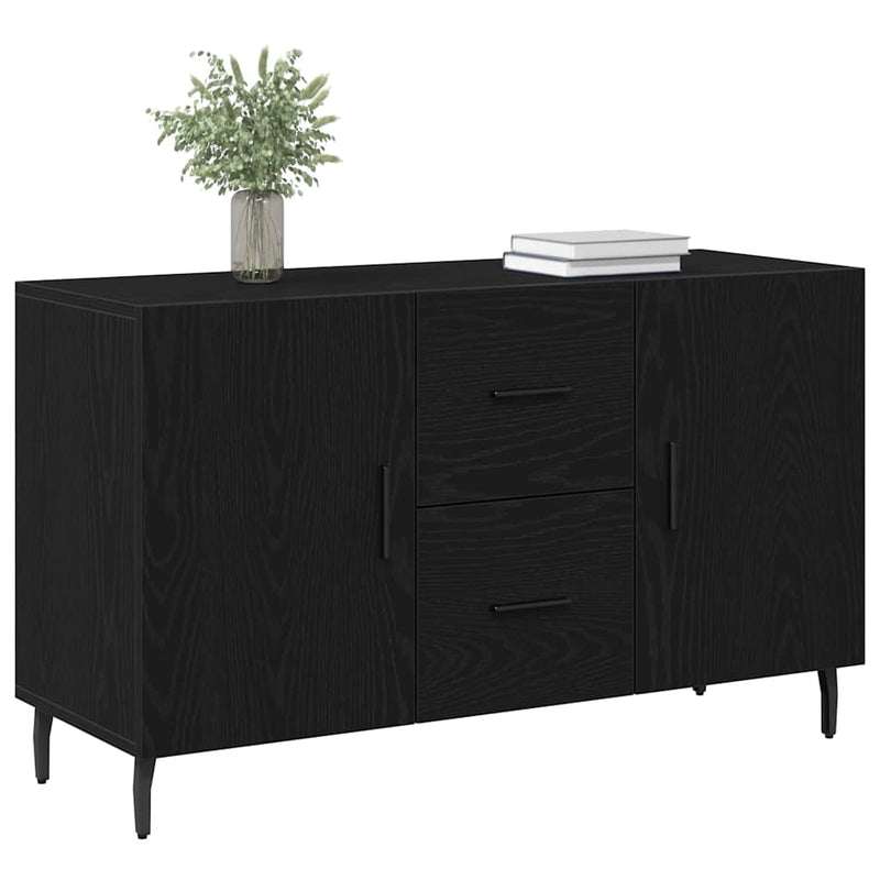 vidaXL Széf fiókkal Musta tammi 100 x 36 x 60 cm Faanyag