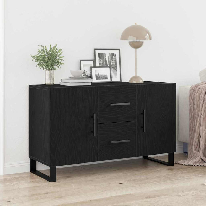 vidaXL Széf fiókkal Musta tammi 100 x 36 x 60 cm Faanyag