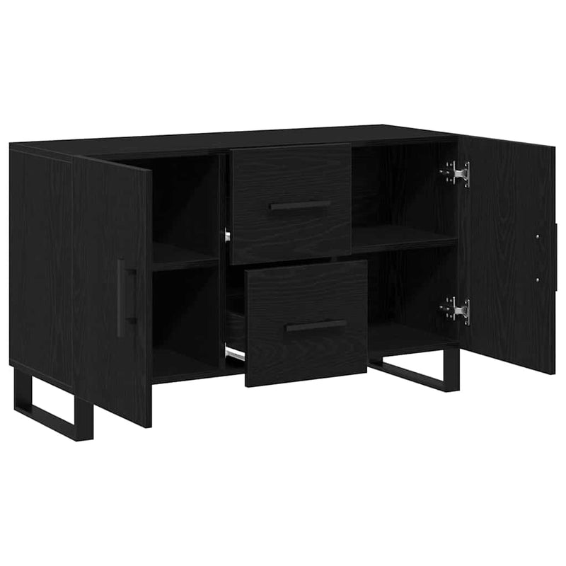vidaXL Széf fiókkal Musta tammi 100 x 36 x 60 cm Faanyag