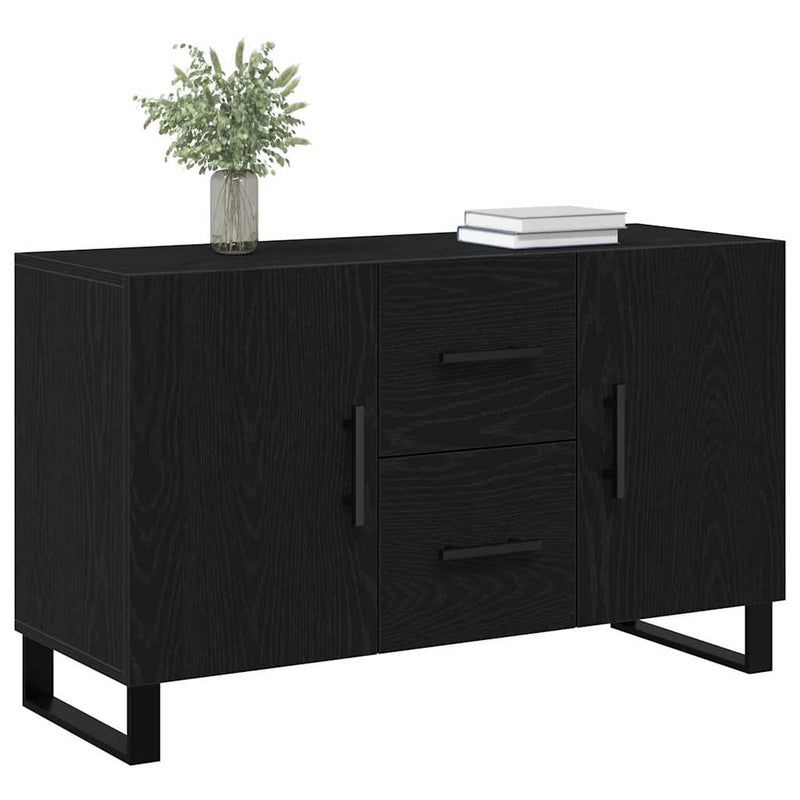 vidaXL Széf fiókkal Musta tammi 100 x 36 x 60 cm Faanyag