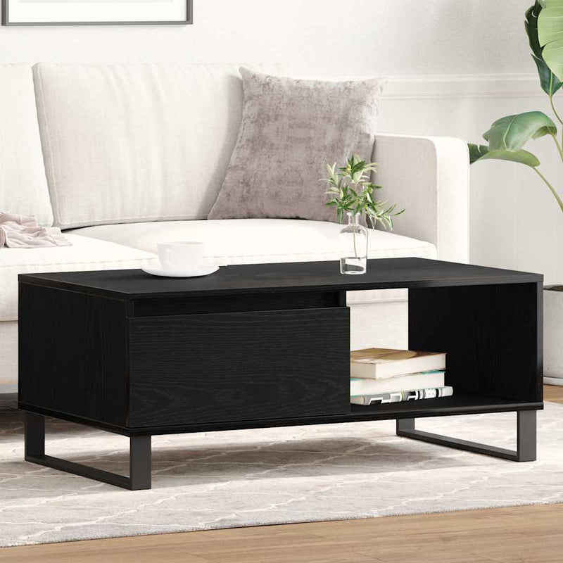 vidaXL Dohányzóasztal Musta tammi 90 x 50 x 36.5 cm Faanyag