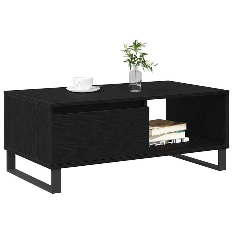 vidaXL Dohányzóasztal Musta tammi 90 x 50 x 36.5 cm Faanyag