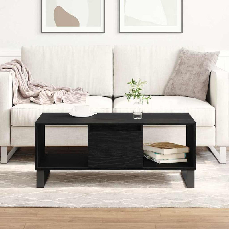 vidaXL Dohányzóasztal Musta tammi 90 x 50 x 36.5 cm Faanyag