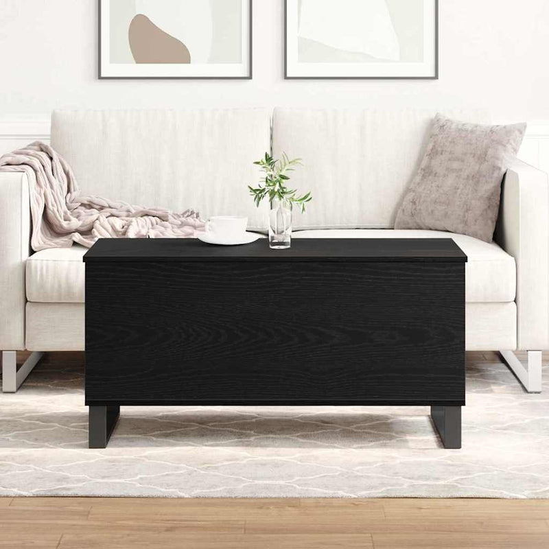 vidaXL Dohányzóasztal Fekete tölgy 90 x 44,5 x 45 cm Faanyag