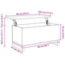 vidaXL Dohányzóasztal Fekete tölgy 90 x 44,5 x 45 cm Szerelt Fa
