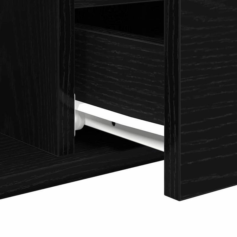 vidaXL Dohányzóasztal with Drawer Musta tammi 90 x 49 x 45 cm Faanyag