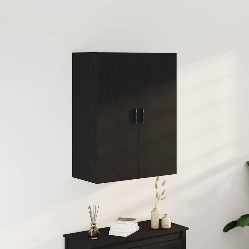 vidaXL Fali szekrény Musta tammi 69.5 x 34 x 180 cm Faanyag