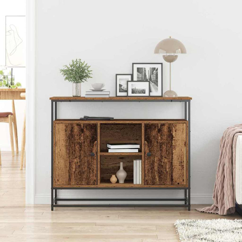 vidaXL Old fa oldalszekrény 100x35x80 cm Műgyanta és Acél