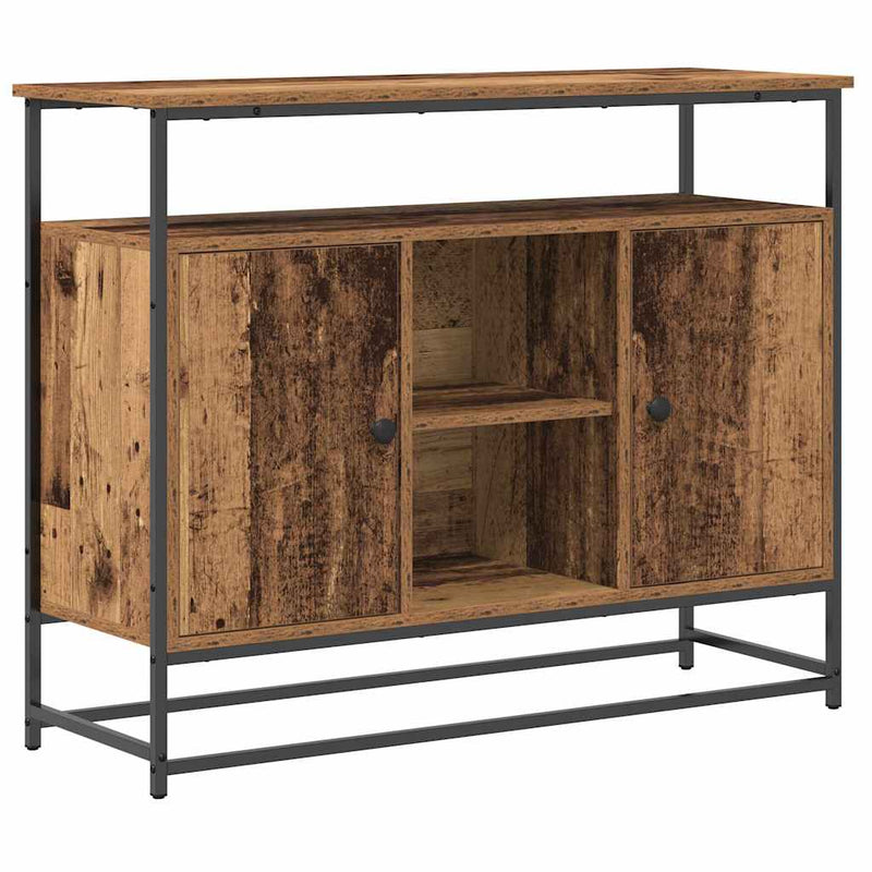 vidaXL Old fa oldalszekrény 100x35x80 cm Műgyanta és Acél