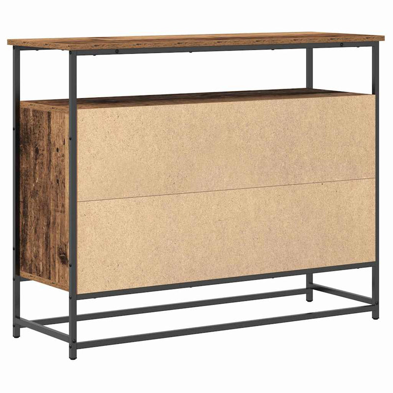 vidaXL Old fa oldalszekrény 100x35x80 cm Műgyanta és Acél