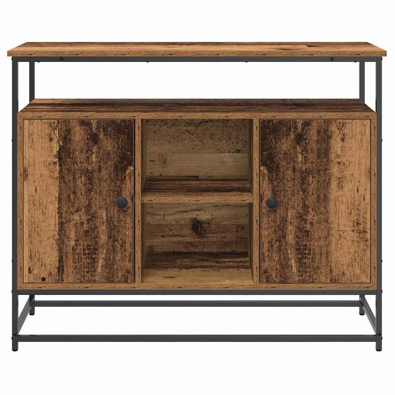 vidaXL Old fa oldalszekrény 100x35x80 cm Műgyanta és Acél