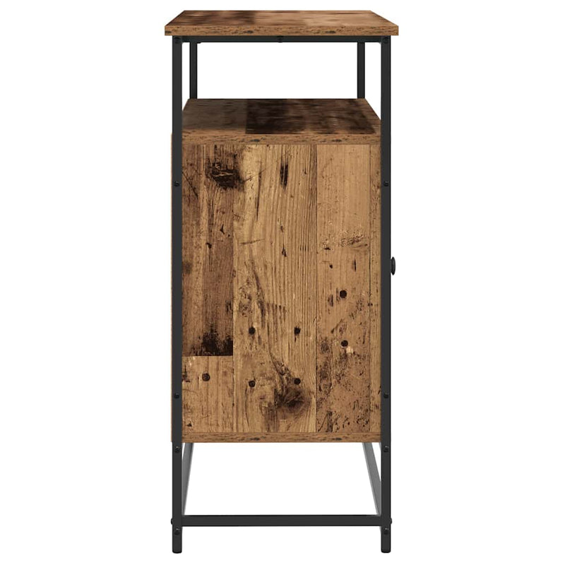 vidaXL Old fa oldalszekrény 100x35x80 cm Műgyanta és Acél