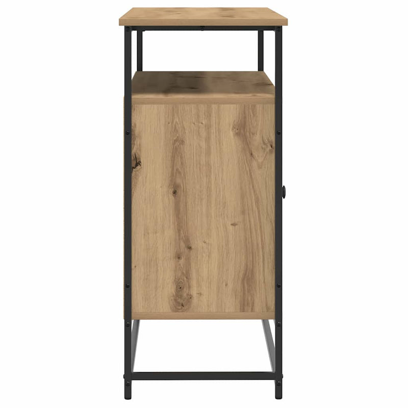 vidaXL Oldalszekrény Artisan Tölgy 100x35x80 cm Mérnöki Fa és Acél