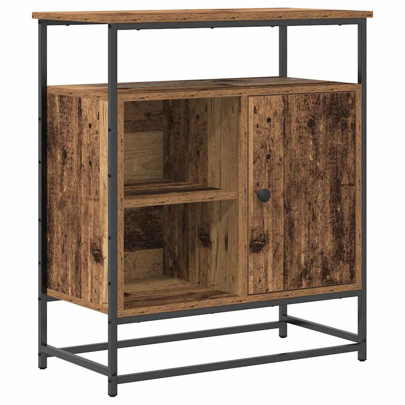 vidaXL Old Wood oldalbord 69x35x80 cm Mérnöki Fa és Acél