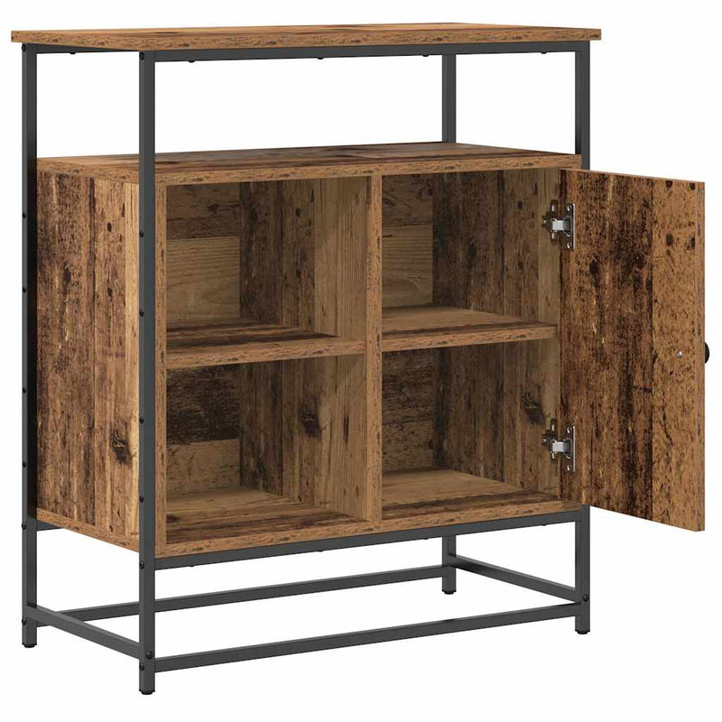vidaXL Old Wood oldalbord 69x35x80 cm Mérnöki Fa és Acél