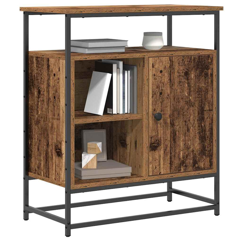 vidaXL Old Wood oldalbord 69x35x80 cm Mérnöki Fa és Acél