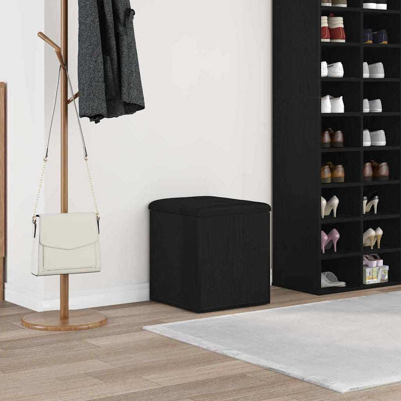 vidaXL Tárolópad tárolóval Fekete tölgy 42 x 42 x 45 cm Faanyag