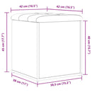 vidaXL Tárolópad tárolóval Fekete tölgy 42 x 42 x 45 cm Faanyag